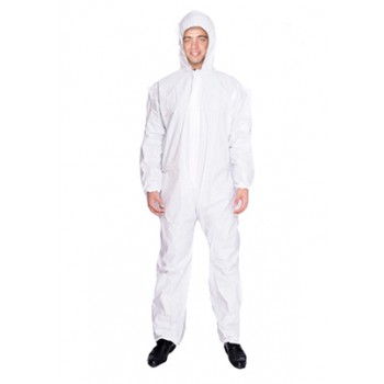 Buzo Mono SMS Antiestático Talla XXL  color Blanco sin capucha